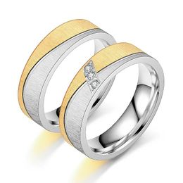 Lovers Couple Rings for Women Men bague 14K Gold CZ Wedding Promise Ring Engagement Jewellery 2024