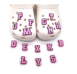 Fashion Shoe Halloween Charms Decoration shoes charm Buckle Pins Buttons Pink English capital letters number kids party5827792