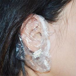 Disposable Waterproof Ear Cover Elastic Transparent Protector for Hair Dyeing Bath Shower Earmuffs Caps Hairdressers Accessory