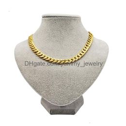 Chains Classics Mens Necklace 18 K Yellow G/F Solid Gold Chain Charms Link 24 Fashion Jewellery Polish Drop Delivery Necklaces Pendants Dhhkd