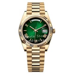 40mm Men Watch Gradient Green Dial BP Automatic 2813 Watches Men's Day Time Date 228238 Yellow Gold BPF Sapphire Crystal BpFactory Wristwatches