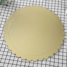 5pcs Gold Cakeboard Round Disposable Cake Circle Base Boards Round Coated Cake Plate Circle Cakeboard Base