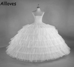 High Quality 6 Hoops Petticoats Big White Quinceanera Dress Petticoat Super Fluffy Crinoline Slip Underskirt For Wedding Ball Gown3652602