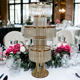 Crystal Flower Rack Wedding Centrepieces Table Decorations Stand Luxury Wedding Centrepieces Acrylic Large Backdrop Stand Bases for Flowers