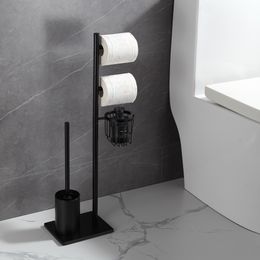Toilet brush Floor paper towel holder Household bathroom waterproof toilet paper roll paper vertical integrated storage rack