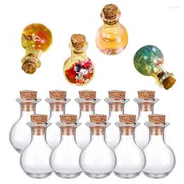 Storage Bottles Tiny Glass Bottle Small With Caps 10Pcs Wishing Clear Vials Container For Art Crafts