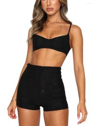 Women's Tanks Women S Sexy 2 Piece Crop Top And Skirt Set Solid Colour Bodycon Outfit For Night Out Clubwear Street Style