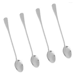 Spoons 8pcs Long Handle Iced Tea Spoon Coffee Ice Cream Scoop Stainless Steel Cocktail Stirring Flatware