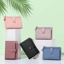 Storage Bags PU Coin Purse Simple Zipper Money Bag Wallets Fashion Women Short Design Card Holder High Quality Metal Buckle