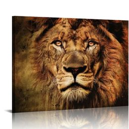 Canvas Wall Art - Lion Head Portrait Animal Pattern - Modern Wall Decor Gallery Canvas Wraps Giclee Print Stretched and Framed Ready to Hang