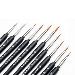 10 Pcs/set Miniature Hook Line Pen Art Painting Brushes Oil Paint Brush Gouache Watercolor Artists Artist Hand Painted Supplies