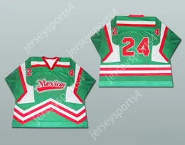 Custom MEXICO NATIONAL TEAM HOCKEY JERSEY ANY PLAYER OR NUMBER Top Stitched S-M-L-XL-XXL-3XL-4XL-5XL-6XL