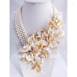 Choker !! Fashion Charms Pearl Shell Flower Women Jewellery Necklace For Wedding Bridal