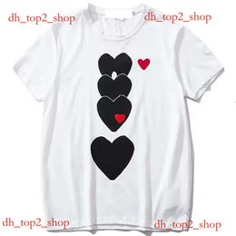 Play Mens 2024 T Shirt Designer Red Commes Heart Women Garcons S Badge Des Quanlity Ts Cotton Cdg Embroidery Short Sleeve Fa4 S Hort Leeve 0090