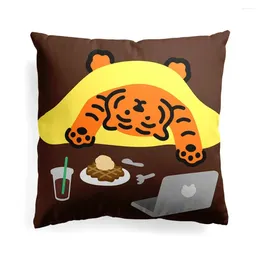 Pillow Cover Eye-catching Perfect Gifts Polyester Peach Skin Tiger Year For Festival Living Room