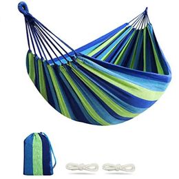 Hammocks Outdoor canvas hammock swing with rope portable camping travel bag H240530 0Y7S