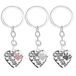 12 Pcs Lot Key Chain No Longer By My Side But Forever In My Heart Paw Print Heart Keychain Pet Animal Lovers Memorial Friend Key Ring G 3045