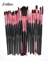 Fulljion 20Pcs Rose Black Makeup Brushes Set Pro Powder Foundation Eyeshadow Eyeliner Lip Blush Cosmetic Beauty Make up Brush7211908