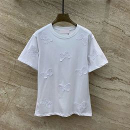 T-Shirt Butterflies Women T Shirts Short Sleeve Tops Summer Casual Daily T Shirt Black White Shirt