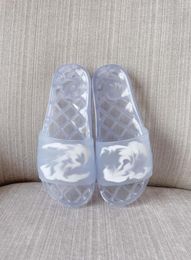 3 цвета прозрачные алмазные подошва женские тапочки Дизайнерские сандальные прозрачные желе с желе -слайды летние пляжные обувь платформы мулы Slider 3617630