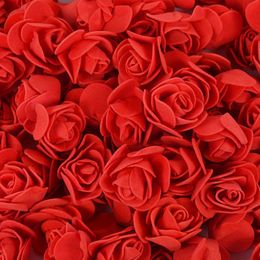 50Pcs 3.5cm Foam Rose Heads Artificial Flower Teddy Bear Rose For Wedding Birthday Party Home Decor DIY Valentines Gifts