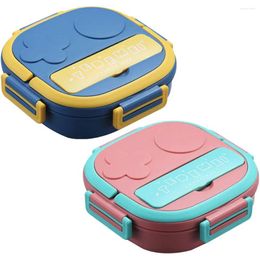 Dinnerware Lunch Container 2 Compartments Metal Boxes Leakproof Snack Stainless Steel For Pre-School Kid Daycare