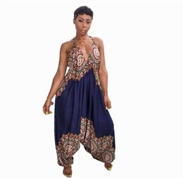 Dashiki Traditional African Print Jumpsuit Women Harem Romper Summer Loose Backless Baggy Jumpsuit Traditional African Attire6118780