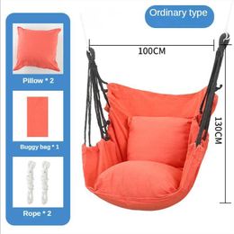 Hammocks Canvas hanging chair college student dormitory hammock with indoor camping swing adult leisure H240530 WN3D