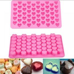 1Pcs 55 Cavity Gummy Love Heart Shape Ice Cube Chocolate Silicone Mold Fondant Molds Valentine Candy Mould Cake Decorating Tools