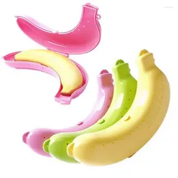 Storage Bottles Banana Box For Outdoor Travel Cute Case Protector Container Trip Lunch Fruit Holder