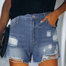 Women's Shorts 2024 Fashion Casual Pocket Printed Thin Coat Elastic Band Mid Length Pants Large Loose 5/4 Denim Waist