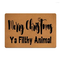 Carpets Funny Doormat For Home Merry Christmas Ya Filthy Animal Entrance Living Room Decor Non-Slip Carpet Indoor Washable Rug