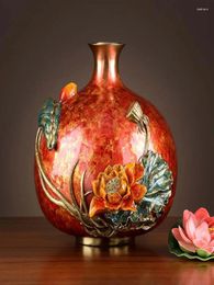 Vases Color Copper Lotus Vase Home Living Room Study Office Decoration Housewarming Opening Gift Crafts