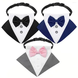 Dog Apparel Dogs Tuxedo Bandana Formal Wedding Collar With Bow Tie Adjustable Pet Scarf Bibs Party Birthday Costume Accessories