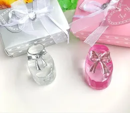 Party Favour 50 PCS Transparent/Pink Crystal Baby Shoe Bootie Ornaments In Gift Box Perfect For Christening&Baptism Wedding Favours
