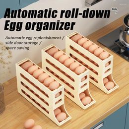Storage Bottles Automatic Scrolling Egg Rack Holder Box Basket Food Containers Case Refrigerator Organiser