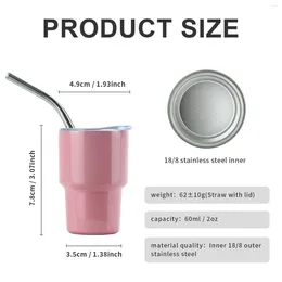 Water Bottles 1pcs Watersy 2oz Mini Tumblers With Lid And Straw - Stainless Steel S Glasses Cups Drinkware For Home Bar