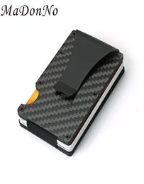 Card Holders Carbon Fiber Rfid Anti Thief Holder Aluminium Metal Magic Minimalist Wallet Men Business ID Bank Cardholder Case Bag7739351