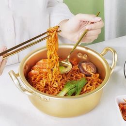 NEW-Instant Noodle Pot Ramen Pot Small Cooking Pot Soup Pot Household Instant Noodle Pot Yellow Aluminium Pot