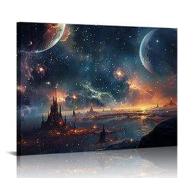 Universe Starry Sky Wall Art Outer Space Fantastic Nebula Galaxy Poster Decorative Painting Holiday Gift HD Picture Modern Aesthetics Mural Canvas Wall Art