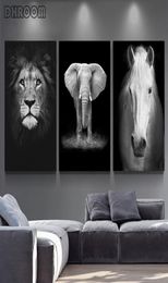 Canvas Painting Animal Wall Art Lion Elephant Deer Zebra Posters and Prints Wall Pictures for Living Room Decoration Home Decor sg2241555
