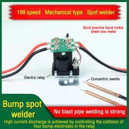 12V Relay Spot Welder Kit Adjustable 199 Gear Mini Spot Welding Machine Welder Tools 0.15mm Nickel For DIY Battery Pack