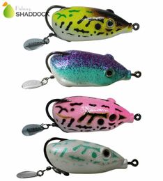 4pcs Rubber Soft Frog Fishing Lures Mixed Colour Groove Hooks Blade Topwater Floating Snakehead Bass Fishing Artificial Bait5513568
