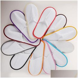 Disposable Slippers Travel Inn Spa Anti-Slip Slipperses Home Guest Shoes Breathable Soft Drop Delivery Dhzqu