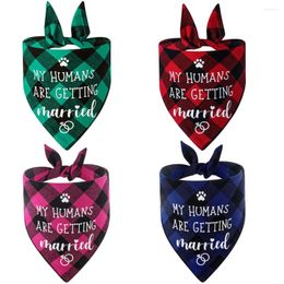 Dog Apparel Sucado My Humans Are Getting Married Plaid Bandanas Engagement Announcement Wedding Po Props Pet Scarf Accessories