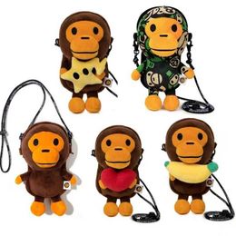 Plush Backpacks Monkey Plush Shoulder Bag Keychain DIY Series Toy Pendant Table Decoration Home Doll Childrens Birthday Gift