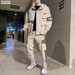 Spring Summer Men Tracksuit Casual Set Hooded T Shirt Pants 2 Piece Sets Fashion Hip Hop Running Sports Suit Mens Clothing 4XL 240517