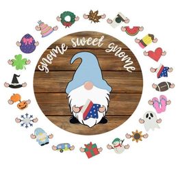 Novelty Items Gnome Interchangeable All Season Welcome Sign In Home Decor Rustic Farmhouse Front Door Wreath For9443613