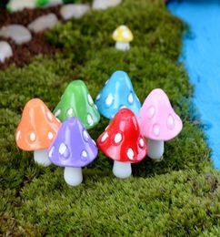 20pcs mushroom miniature fairy figurines garden gnomes decoracion jardin mushroom garden ornaments resin craft Micro Landscape2689993