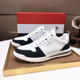 Fashion Men Casual Shoes HERITAGE Tennis Sneakers Italy Trendy Low Top Elastic Band Black White Calfskin Splicing Designer Lightweight Idea Sports Shoes Box EU 38-44